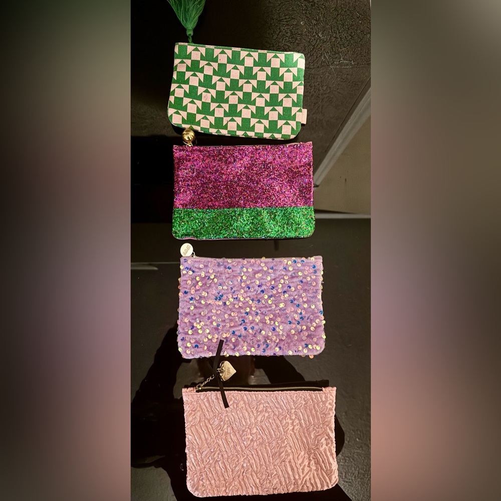 Glittery Pink and Green Clutch